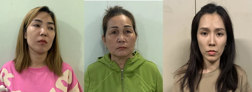 Ba người phụ nữ bị khởi tố. Ảnh: LA Ba người phụ nữ bị khởi tố