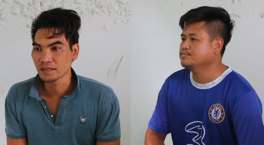 Đô (trái) và Giang đã chống đối, rồi tấn công lực lượng cảnh sát giao thông