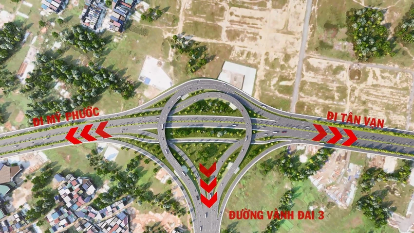 Nút giao thông Bình Chuẩn có một phần trùng với đường Mỹ Phước - Tân Vạn.