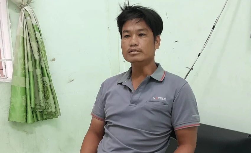Ngữ bị Công an thị xã Bến Cát bắt giữ khi đang lẩn trốn. Ảnh: CACC