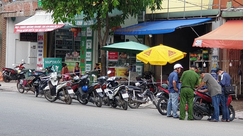 Hiện trường xảy ra vụ việc. Ảnh: LA Hiện trường xảy ra vụ việc. Ảnh: LA