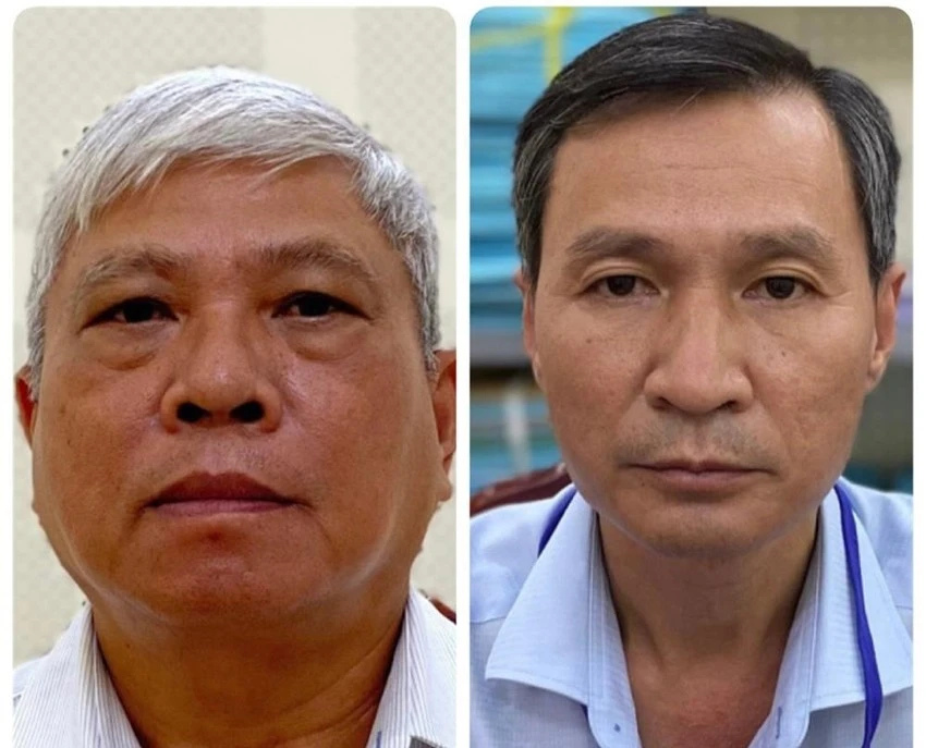 Đặng Quang Việt (cựu Phó Trưởng ban BQL các KCN Bình Dương, trái) và Nguyễn Thành Nhân (cựu Phó Trưởng ban BQL các KCN Bình Dương). Ảnh: BCA Đặng Quang Việt (cựu Phó Trưởng ban BQL các KCN Bình Dương, trái) và Nguyễn Thành Nhân (cựu Phó Trưởng ban BQL các KCN Bình Dương). Ảnh: BCA