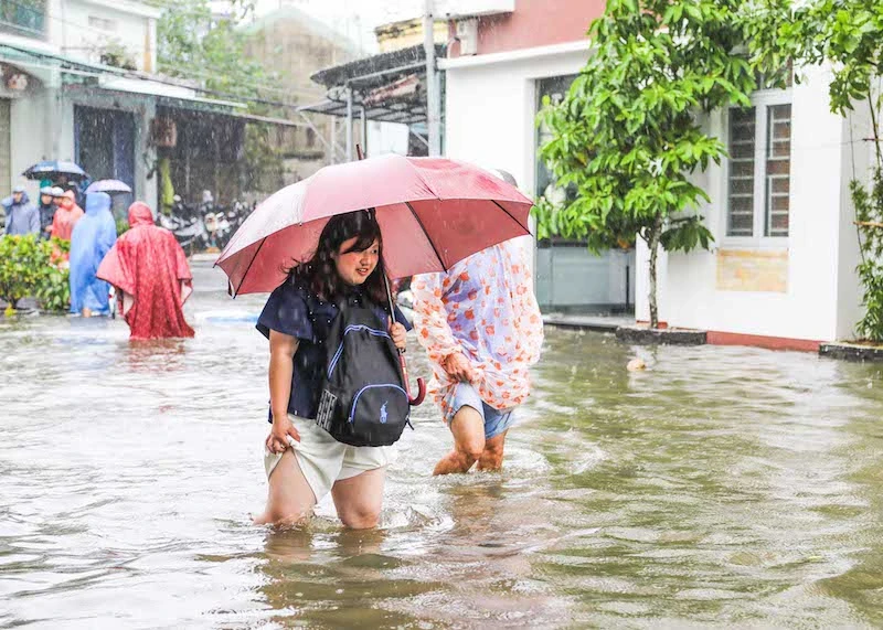 Chùm ảnh: Khách Tây bì bõm lội nước ở Hội An ảnh 11 Chùm ảnh: Khách Tây bì bõm lội nước ở Hội An ảnh 11