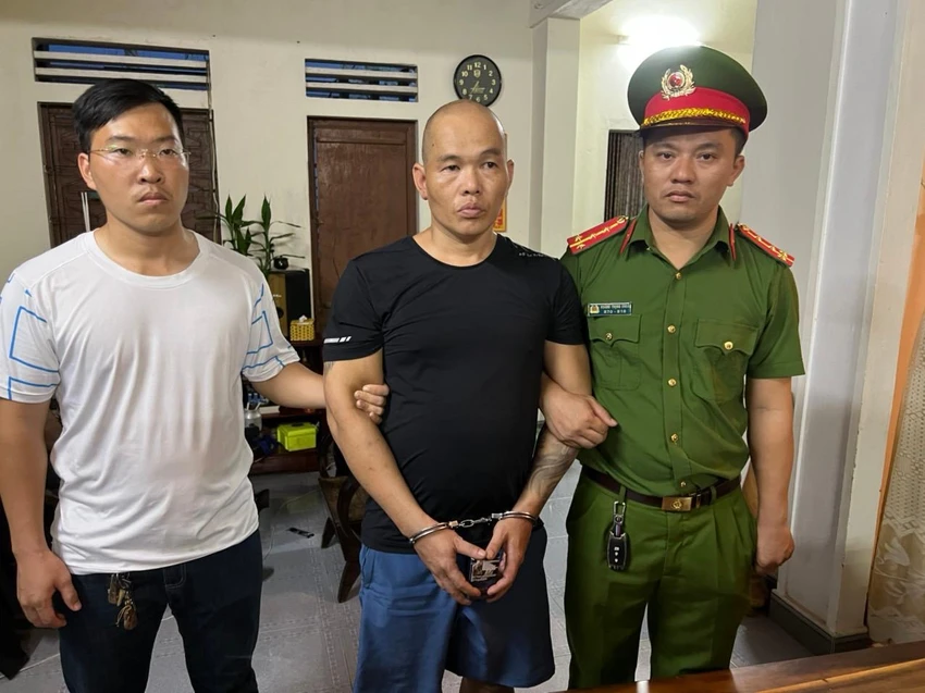 Bùi Ngọc Bảo Trung tại thời điểm bị bắt giữ. Ảnh: CA Bùi Ngọc Bảo Trung tại thời điểm bị bắt giữ. Ảnh: CA