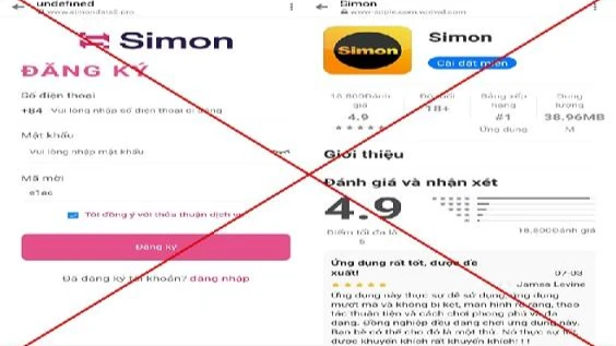 Ứng dụng tên Simon mà người phụ nữ đã tham gia và mất gần 1 tỉ đồng