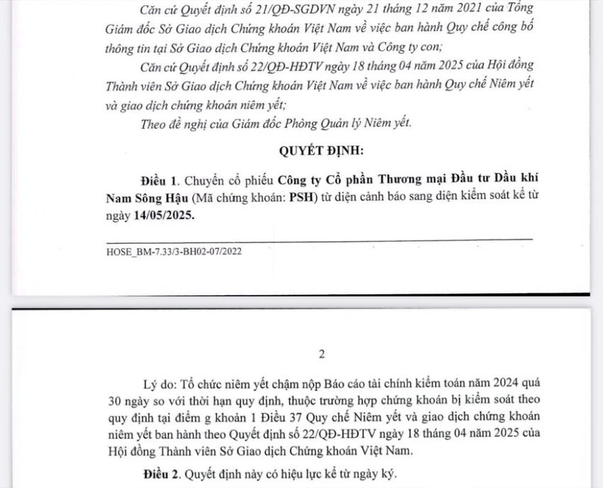 cổ phiếu psh,dầu khí nam sông hậu