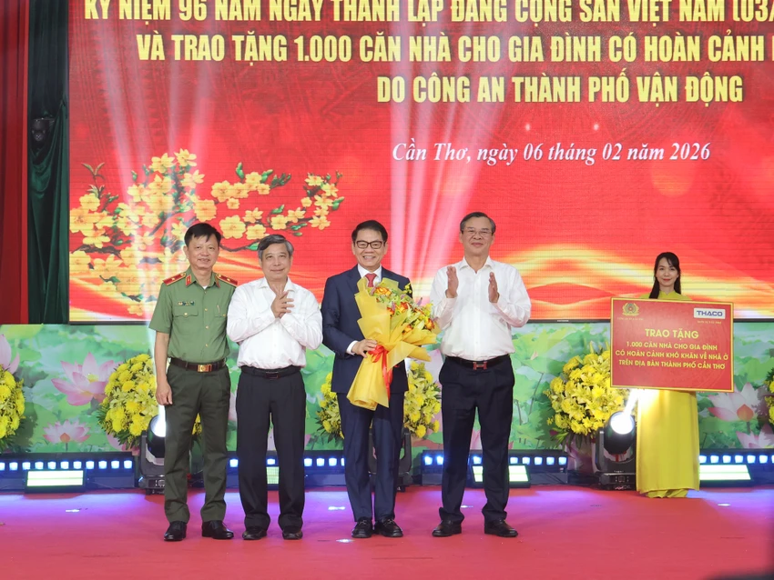 Công an tp cần thơ,tặng nhà,hộ khó khăn,tập đoàn trường hải