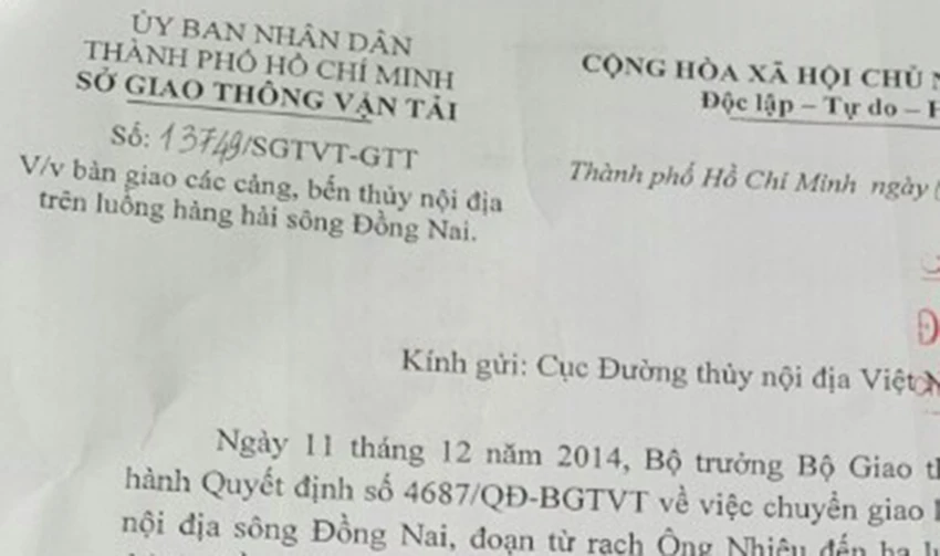 Đề nghị sớm bàn giao cảng, bến sông cho TP.HCM ảnh 1 Đề nghị sớm bàn giao cảng, bến sông cho TP.HCM ảnh 1