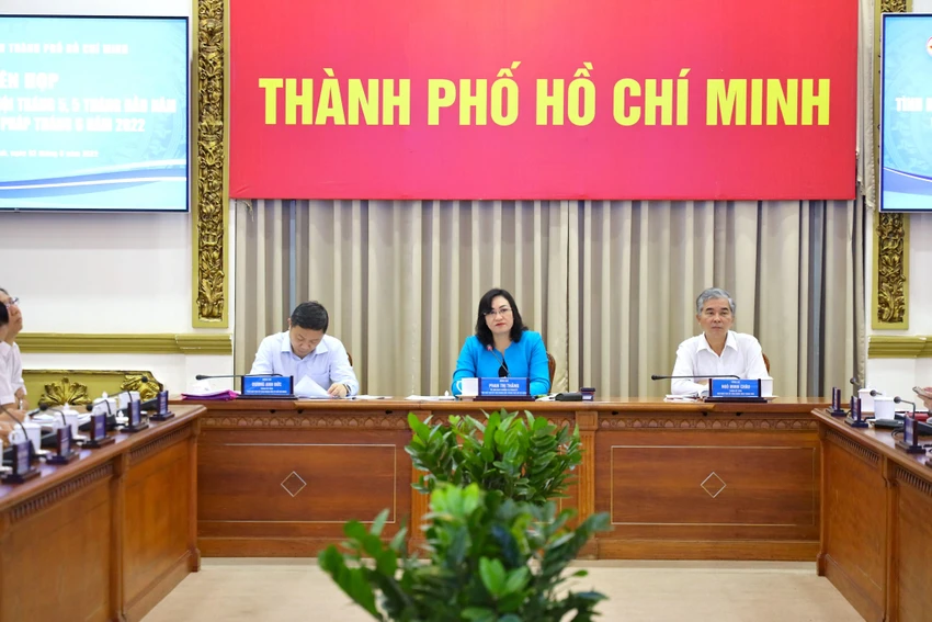 Buổi họp do Phó Chủ tịch UBND TP.HCM Phan Thị Thắng chủ trì. Ảnh: Trung tâm báo chí Buổi họp do Phó Chủ tịch UBND TP.HCM Phan Thị Thắng chủ trì. Ảnh: Trung tâm báo chí