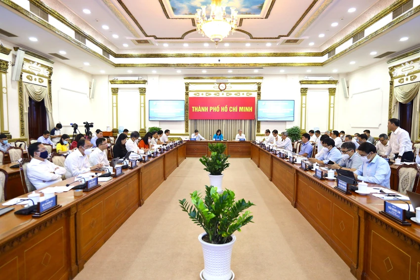 Toàn cảnh buổi họp kinh tế - xã hội năm tháng đầu năm 2022. Ảnh: Trung tâm báo chí