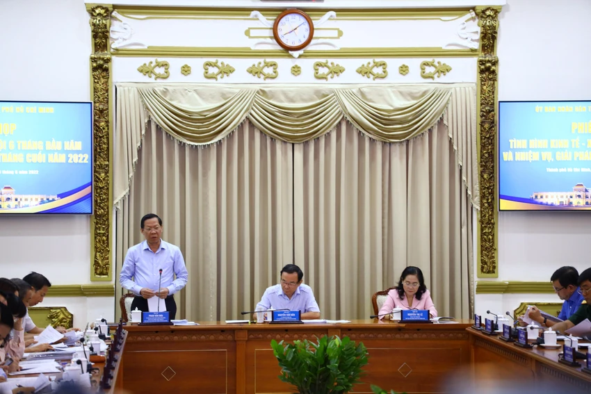TP.HCM họp kinh tế - xã hội 6 tháng đầu năm 2022. Ảnh: TTBC TP.HCM họp kinh tế - xã hội 6 tháng đầu năm 2022. Ảnh: TTBC
