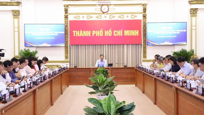 Toàn cảnh phiên họp kinh tế - xã hội tháng 7-2022. Ảnh: TTBC Toàn cảnh phiên họp kinh tế - xã hội tháng 7-2022. Ảnh: TTBC