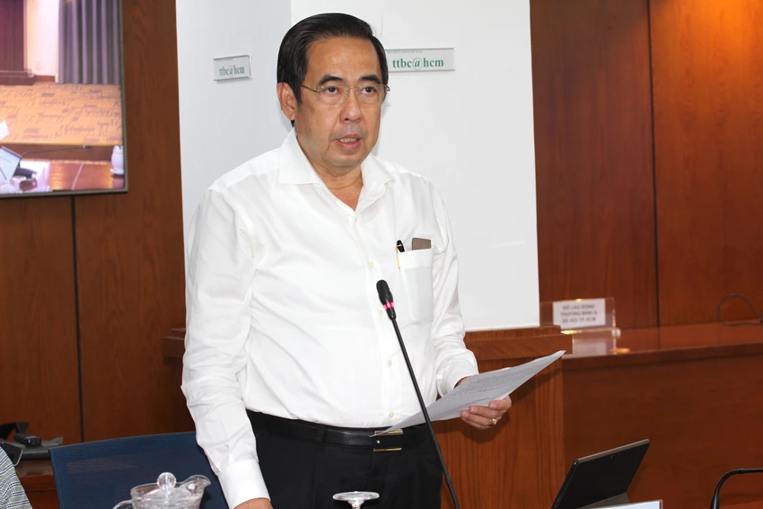Phó Giám đốc Sở LĐ-TB&XH TP.HCM Nguyễn Văn Lâm phát biểu tại buổi họp. Ảnh: NGUYỄN NHÂN Phó Giám đốc Sở LĐ-TB&XH TP.HCM Nguyễn Văn Lâm phát biểu tại buổi họp. Ảnh: NGUYỄN NHÂN