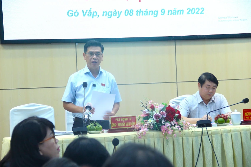 HĐND TP.HCM giám sát quận Gò Vấp về việc thực hiện Nghị quyết 131. Ảnh: LÊ THOA