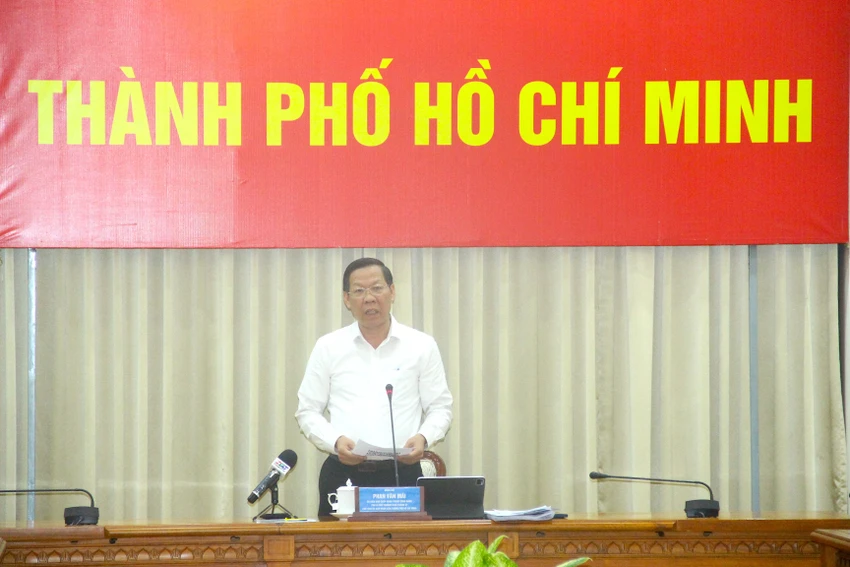 Chủ tịch UBND TP.HCM Phan Văn Mãi phát biểu tại hội nghị. Ảnh: LÊ THOA Chủ tịch UBND TP.HCM Phan Văn Mãi phát biểu tại hội nghị. Ảnh: LÊ THOA