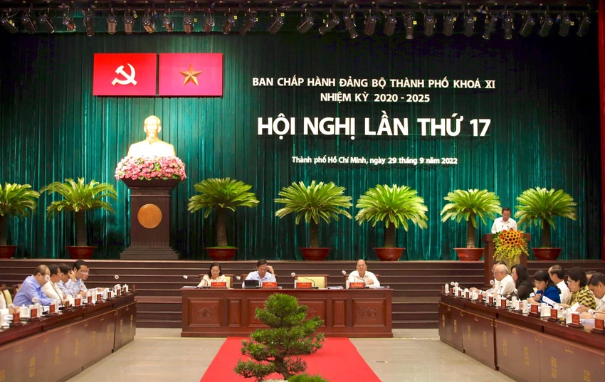 Toàn cảnh hội nghị Ban Chấp hành Đảng bộ TP.HCM lần thứ 17 (mở rộng). Ảnh: NGUYỆT NHI Toàn cảnh hội nghị Ban Chấp hành Đảng bộ TP.HCM lần thứ 17 (mở rộng). Ảnh: NGUYỆT NHI