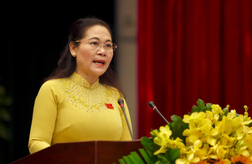Chủ tịch HĐND TP.HCM Nguyễn Thị Lệ phát biểu khai mạc kỳ họp. Ảnh: NGUYỆT NHI Chủ tịch HĐND TP.HCM Nguyễn Thị Lệ phát biểu khai mạc kỳ họp. Ảnh: NGUYỆT NHI