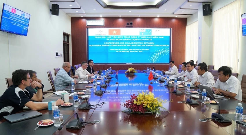 EVNSPC và các doanh nghiệp năng lượng Australia trao đổi thông tin về giải pháp, công nghệ năng lượng mới. EVNSPC và các doanh nghiệp năng lượng Australia trao đổi thông tin về giải pháp, công nghệ năng lượng mới.