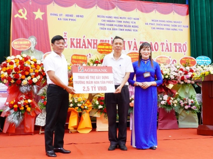 Agribank tài trợ 2,5 tỷ đồng xây dựng trường học tại Hưng Yên ảnh 1 Agribank tài trợ 2,5 tỷ đồng xây dựng trường học tại Hưng Yên ảnh 1