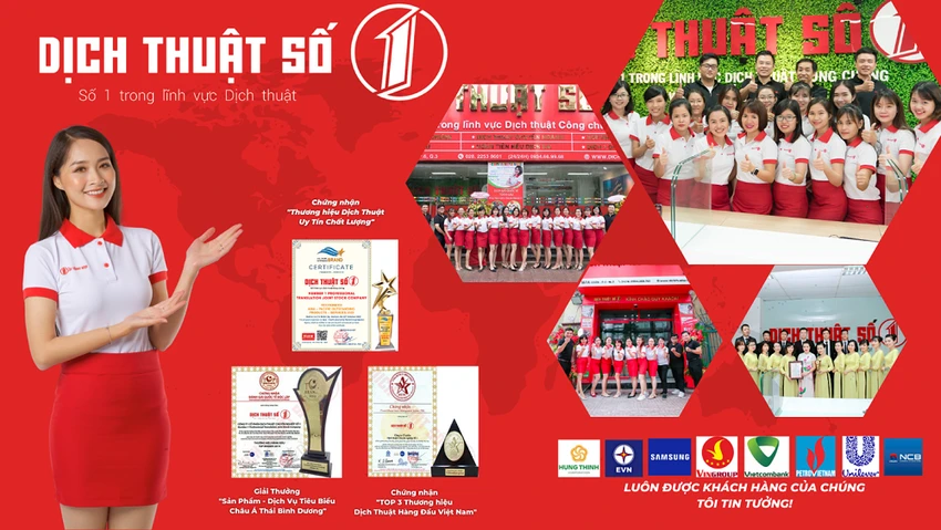 Dịch thuật số 1 - Thương hiệu nổi tiếng với 10 năm dịch thuật công chứng