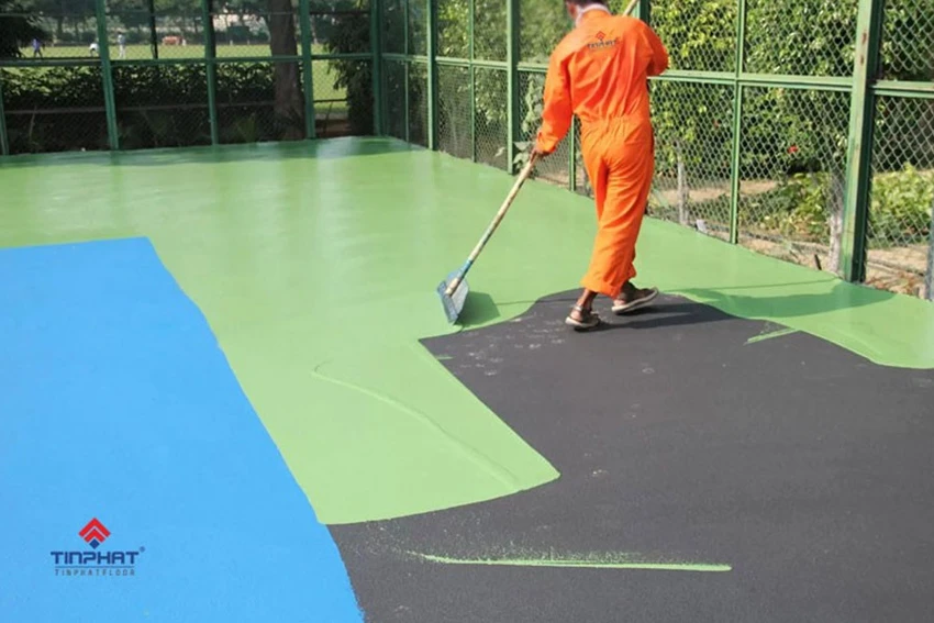 Quy trình thi công sân cầu lông chuẩn bởi nhà thầu Tín Phát Sports