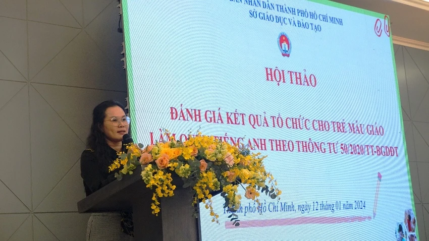 Cần đánh giá việc trẻ mầm non làm quen với tiếng Anh