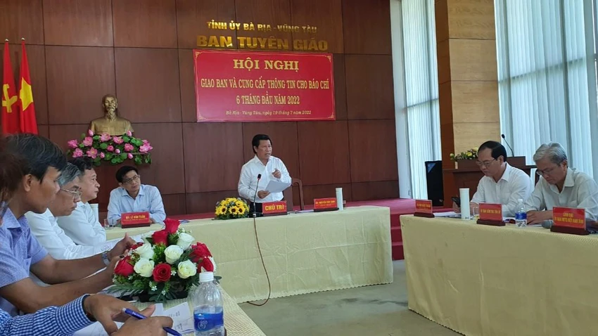 Hội nghị giao ban báo chí tỉnh Bà Rịa- Vũng Tàu cung cấp các vấn đề nóng mà người dân, báo chí quan tâm. Ảnh:KT Hội nghị giao ban báo chí tỉnh Bà Rịa- Vũng Tàu cung cấp các vấn đề nóng mà người dân, báo chí quan tâm. Ảnh:KT