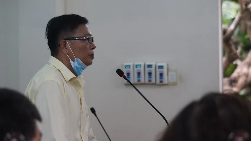 Bị cáo Trần Đức Minh tại phần xét hỏi. Ảnh: TK Bị cáo Trần Đức Minh