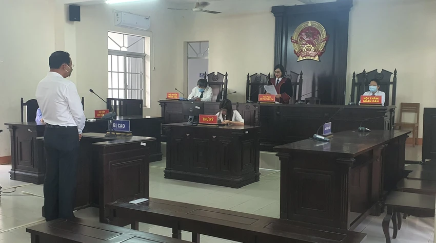 HĐXX tuyên án chiều 16-3. Ảnh: TK HĐXX tuyên án chiều 16-3. Ảnh: TK
