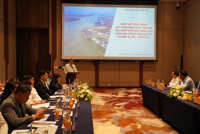 Tọa đàm về giải pháp thúc đẩy dòng chảy hàng hóa qua khu vực Cái Mép-Ảnh:TK Tọa đàm về giải pháp thúc đẩy dòng chảy hàng hóa qua khu vực Cái Mép-Ảnh:TK
