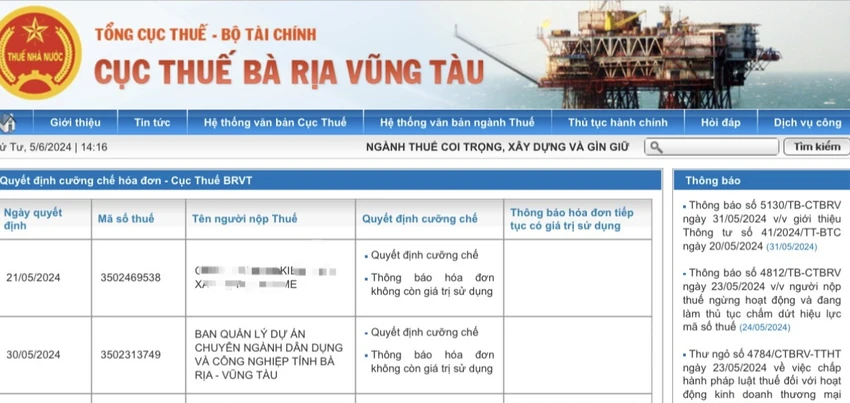 Kiến nghị tỉnh chỉ đạo Cục Thuế Bà Rịa- Vũng Tàu thu hồi quyết định cưỡng chế