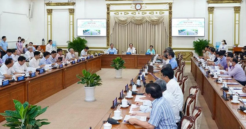 Quang cảnh hội nghị triển khai dự án đường vành đai 3 TP.HCM. Ảnh: ĐT Quang cảnh hội nghị triển khai dự án đường vành đai 3 TP.HCM. Ảnh: ĐT