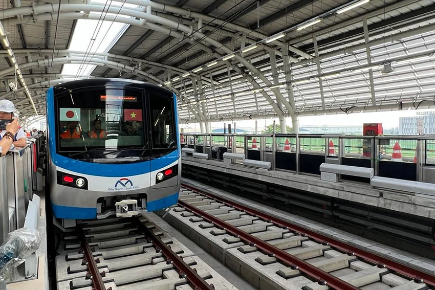 Metro số 1 (Bến Thành - Suối Tiên) đang được thúc tiến độ để hoàn thành trong năm 2023. Ảnh: ĐT
