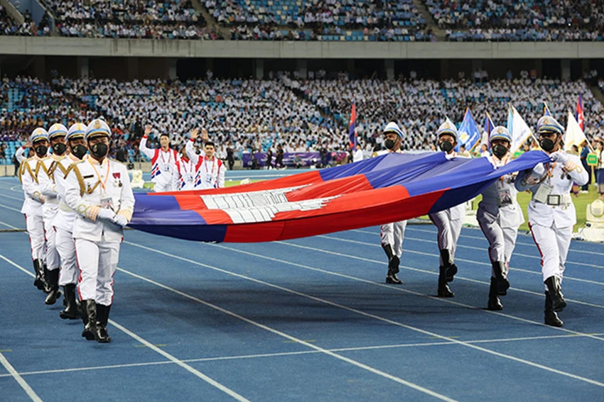 Campuchia chuẩn bị cho lễ khai mạc SEA Games 32 ngày 5-5. Ảnh: KHMER TIMES Campuchia chuẩn bị cho lễ khai mạc SEA Games 32 ngày 5-5. Ảnh: KHMER TIMES