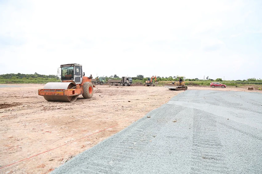 Điểm khởi công tại huyện Hoài Đức. Ảnh: TP Điểm khởi công tại huyện Hoài Đức. Ảnh: TP