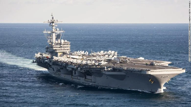 Tàu sân bay USS George Washington. Ảnh: AA Tàu sân bay USS George Washington. Ảnh: AA