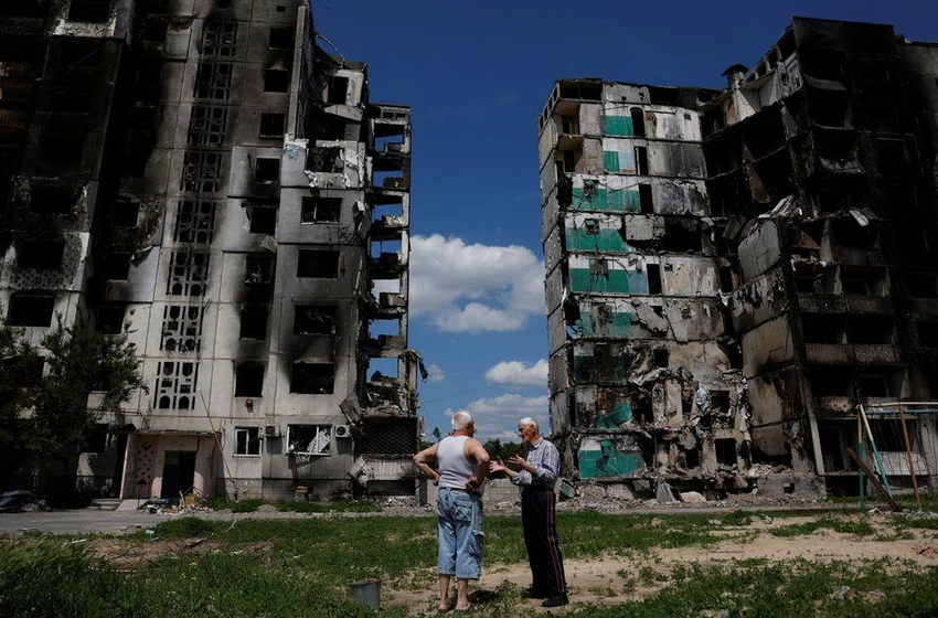 Các cuộc tấn công đã phá hủy các tòa nhà ở thủ đô Kiev, Ukraine. Ảnh: REUTERS Các cuộc tấn công đã phá hủy các tòa nhà ở thủ đô Kiev, Ukraine. Ảnh: REUTERS