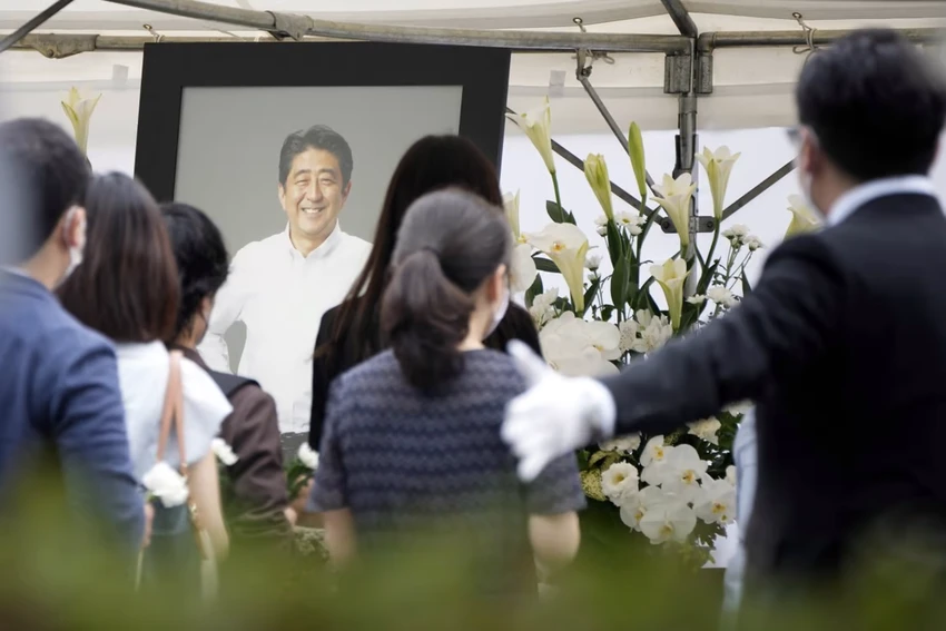 Lễ tang cố Thủ tướng Nhật Shinzo Abe diễn ra trong hai ngày 11 và 12-7. Ảnh: AP