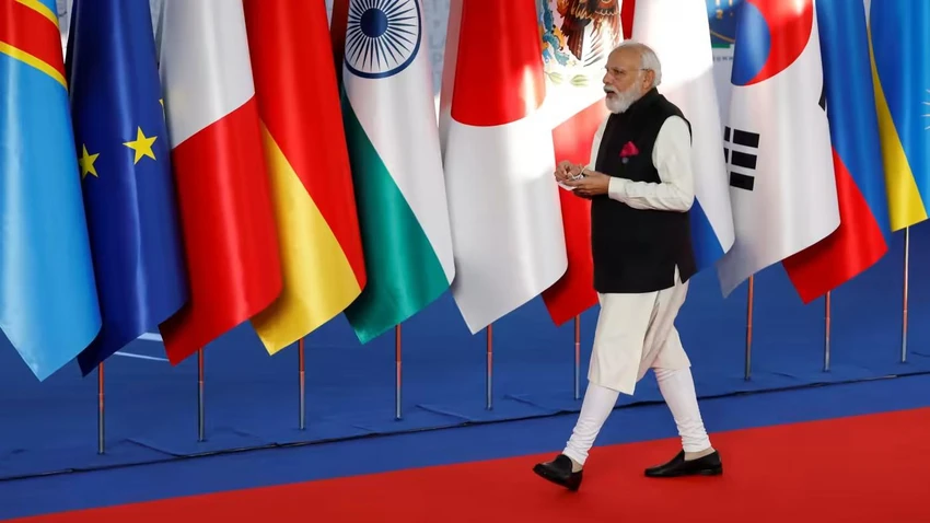 Thủ tướng Ấn Độ Narendra Modi Tại hội nghị thượng đỉnh G20 năm 2021 ở Rome (Ý). Ảnh: REUTERS Thủ tướng Ấn Độ Narendra Modi Tại hội nghị thượng đỉnh G20 năm 2021 ở Rome (Ý). Ảnh: REUTERS