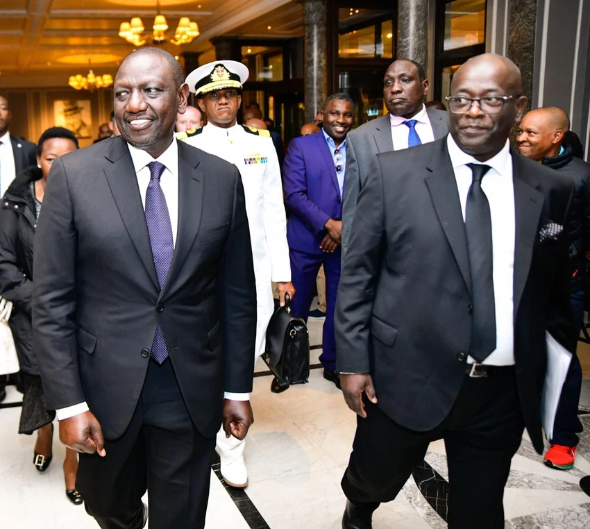 Tổng thống Kenya - ông William Ruto (trái) tham dự Lễ tang Nữ hoàng Elizabeth II ngày 19-9. Ảnh: TWITTER Tổng thống Kenya - ông William Ruto (trái) tham dự Lễ tang Nữ hoàng Elizabeth II ngày 19-9. Ảnh: TWITTER