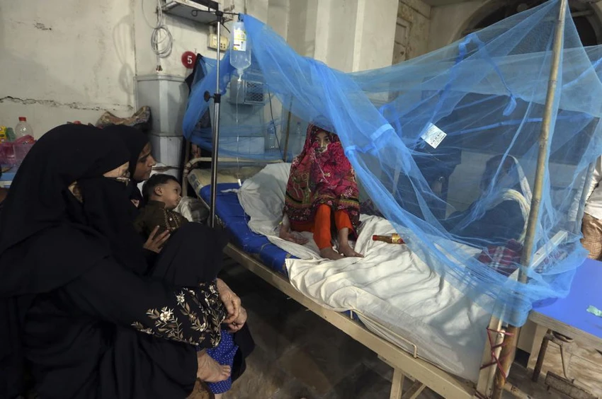 Bệnh nhân Pakistan bị sốt xuất huyết đang được điều trị tại một bệnh viện ở thành phố Karachi, tỉnh Sindh (Pakistan) ngày 24-9. Ảnh: AP Bệnh nhân Pakistan bị sốt xuất huyết đang được điều trị tại một bệnh viện ở thành phố Karachi, tỉnh Sindh (Pakistan) ngày 24-9. Ảnh: AP