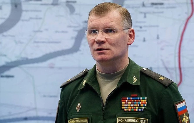 Phát ngôn viên Bộ Quốc phòng Nga Igor Konashenkov. Ảnh: TASS Phát ngôn viên Bộ Quốc phòng Nga Igor Konashenkov. Ảnh: TASS