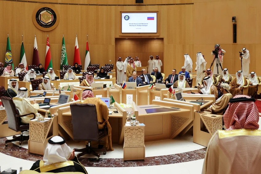 Ngoại trưởng Nga Sergei Lavrov tham dự Hội nghị Bộ trưởng Hợp tác Vùng Vịnh (GCC)-Nga lần thứ 5 tại Riyadh (Saudi Arabia) vào tháng 6-2022. Ảnh: REUTERS