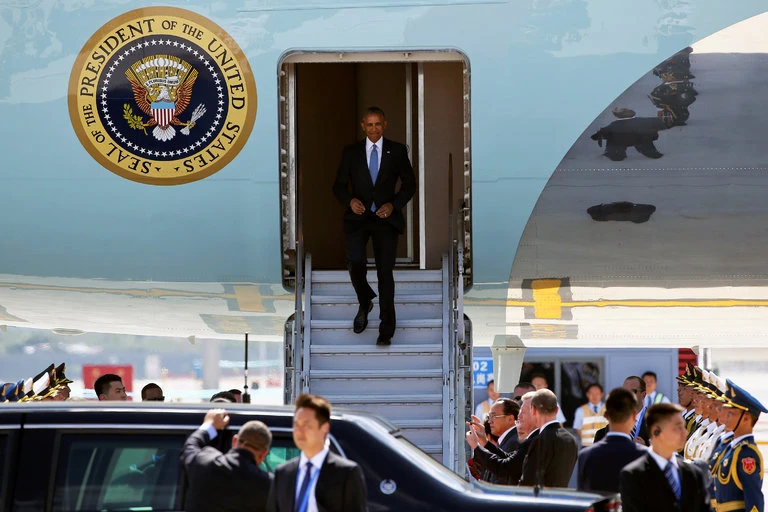 obama xuống sân bay Hàng Châu