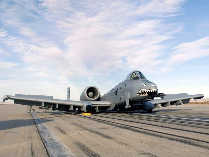 Cường kích A-10 Thunderbolt trên đường băng sau khi hạ cánh khẩn tại căn cứ không quân Edwards năm 2008. Ảnh: US Air Force photo/Brad White