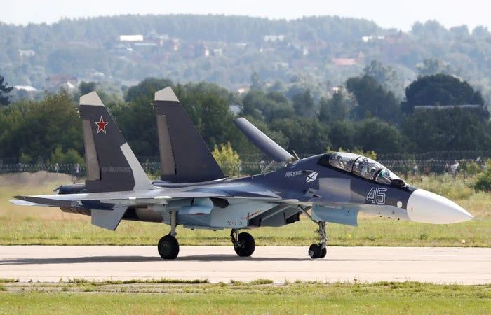 Tiêm kích Sukhoi Su-30. Ảnh: Sergei Karpukhin/REUTERS Tiêm kích Sukhoi Su-30. Ảnh: Sergei Karpukhin/REUTERS