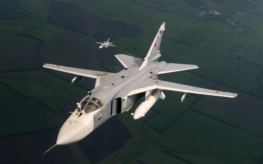 Máy bay ném bom chiến thuật Su-24M của Nga. Ảnh: Universal Images Group Editorial Máy bay ném bom chiến thuật Su-24M của Nga. Ảnh: Universal Images Group Editorial