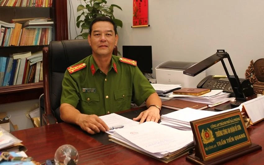 Ông Trần Tiến Quang khi giữ chức vụ Trưởng công an quận Đồ Sơn, TP Hải Phòng. Ảnh; ĐH