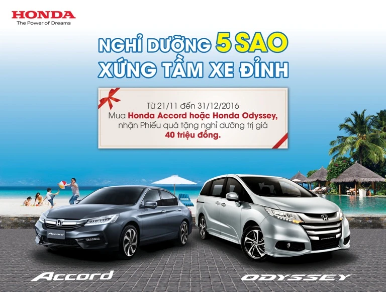 Honda khuyến mãi “Nghỉ dưỡng 5 sao - Xứng tầm xe đỉnh“ ảnh 1 Honda khuyến mãi “Nghỉ dưỡng 5 sao - Xứng tầm xe đỉnh“ ảnh 1