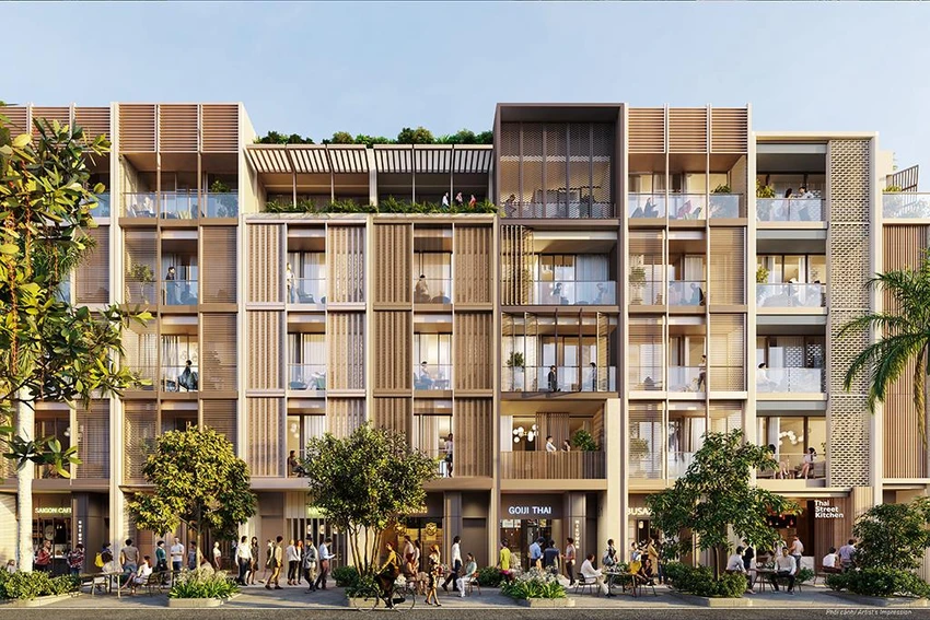 Phối cảnh dãy nhà phố SOHO của The Global City